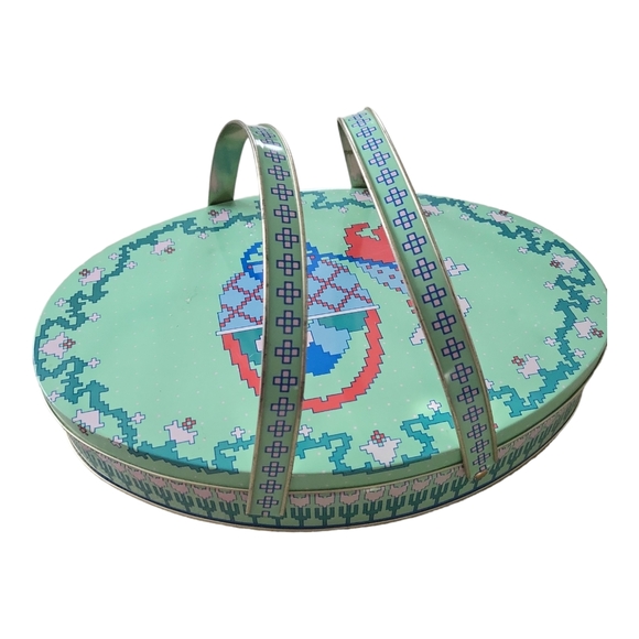 Vintage Mint Green Easter Bunny Handle Tin - Picture 4 of 8